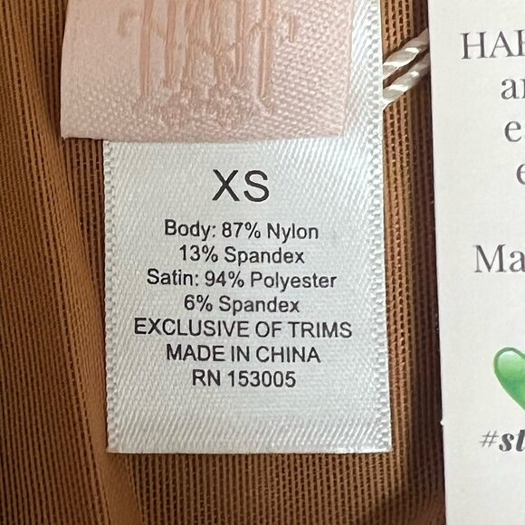 NWT $48 HAH X Free People Hi Waisted Panty Size XS Brown Sugar Sheer Pin Up - Picture 10 of 11